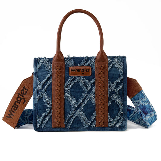 Wrangler Southwestern Print SMALL Canvas Tote/Crossbody - Denim