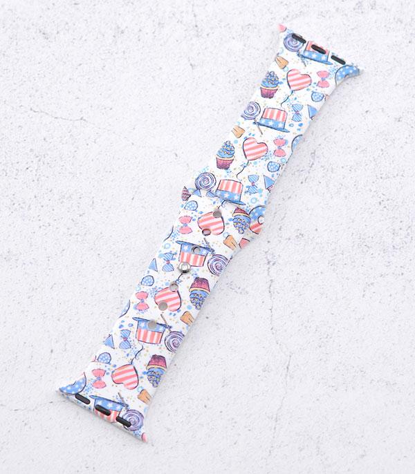 PATRIOTIC DOODLE SILICONE WATCH BAND