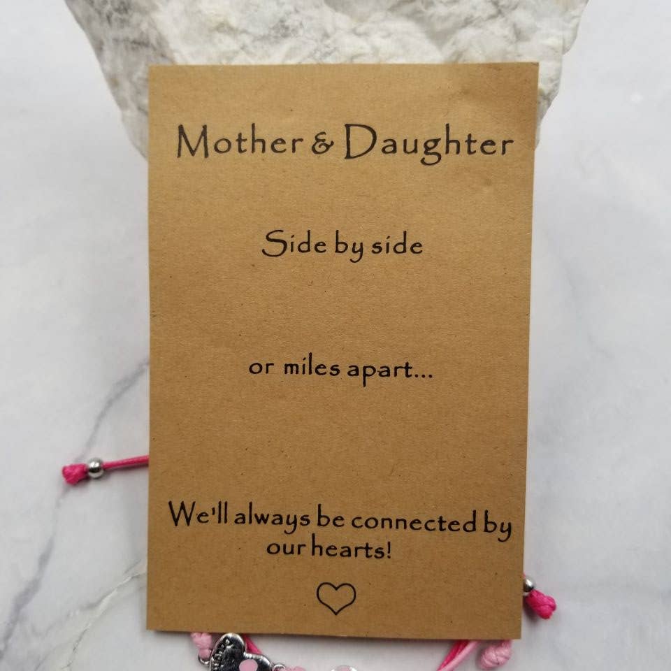 Mother's Day Woven Heart Bracelet - Mother and Daughter