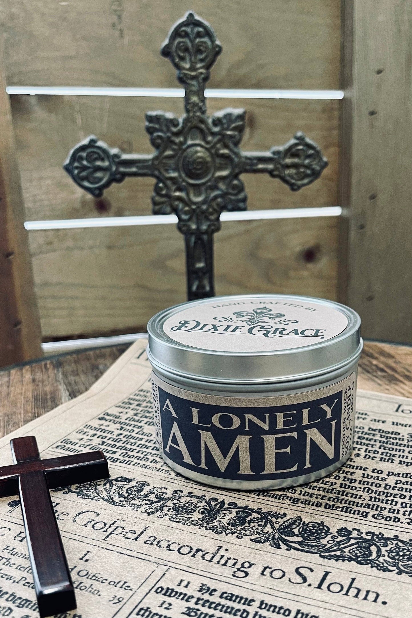 A Lonely Amen - Wooden Wick Candle