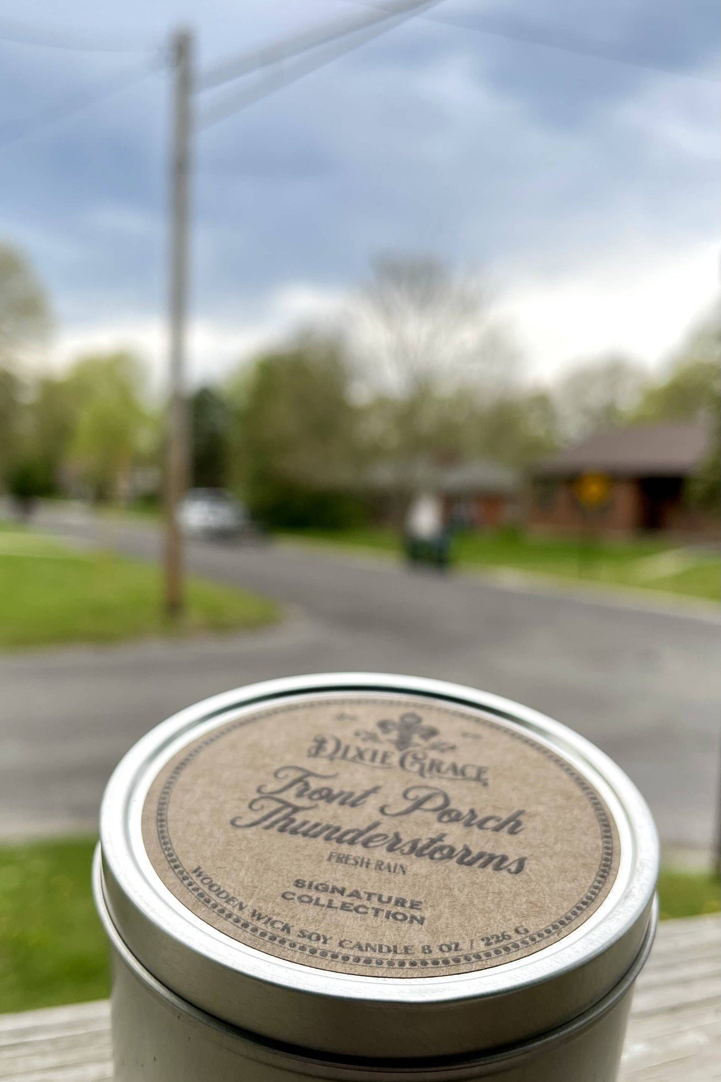 Front Porch Thunderstorms - Wooden Wick Candle