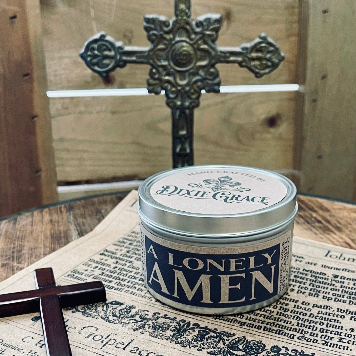 A Lonely Amen - Wooden Wick Candle