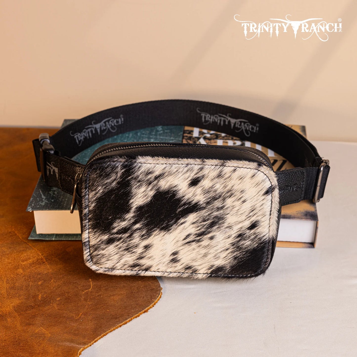 Trinity Ranch Genuine Hair-On Cowhide Belt Bag