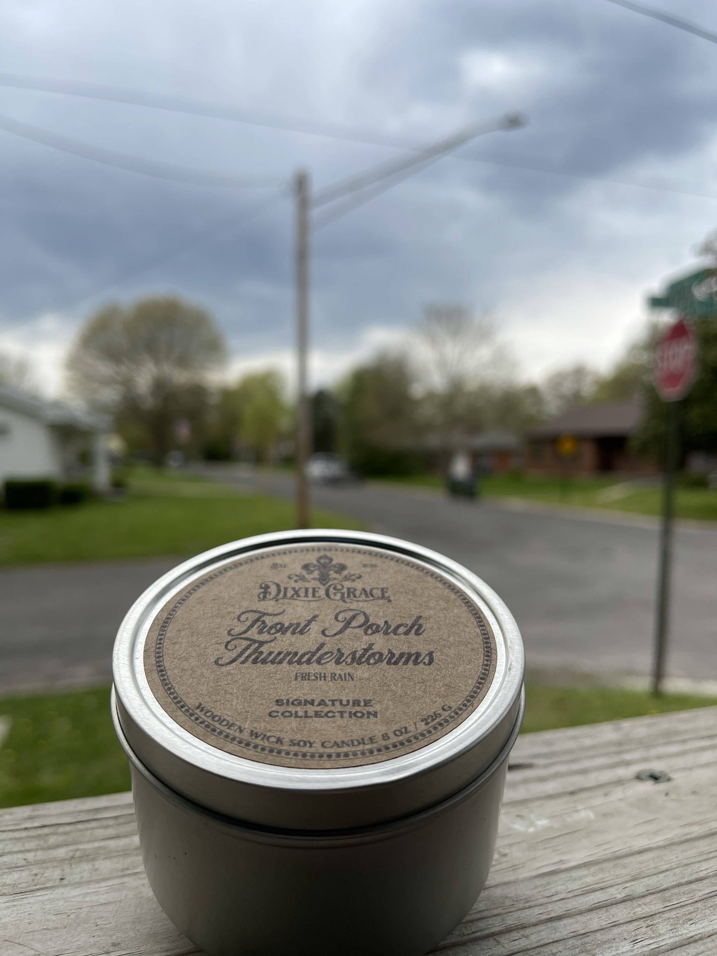 Front Porch Thunderstorms - Wooden Wick Candle