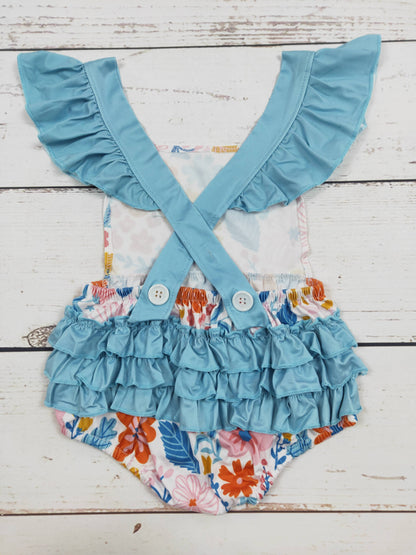 Baby Girls Flower Ruffle Bubbles