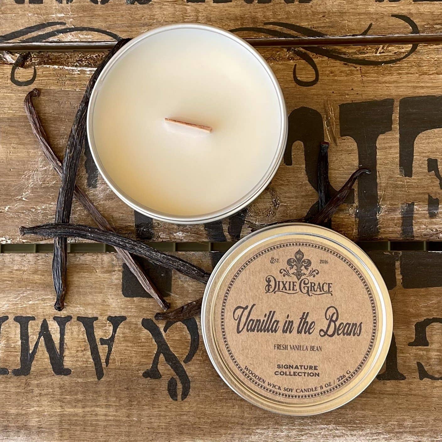 Vanilla in the Beans - Wooden Wick Candle